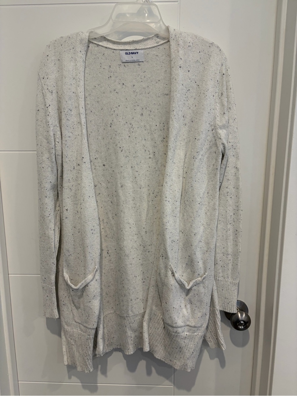 Old Navy White Speckled Open-Front Women's Cardigan